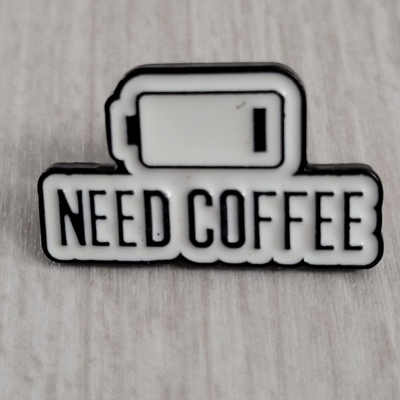 Need Coffee Low Battery Enamel Pin - Picture 10 of 10